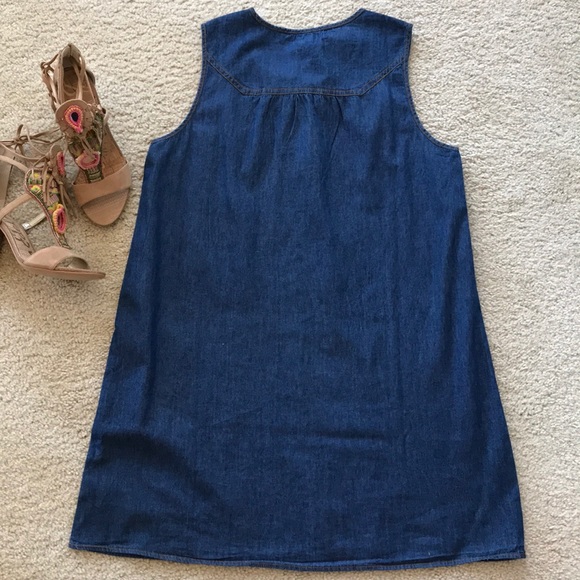 Denim Tie Front Dress - Picture 8 of 8